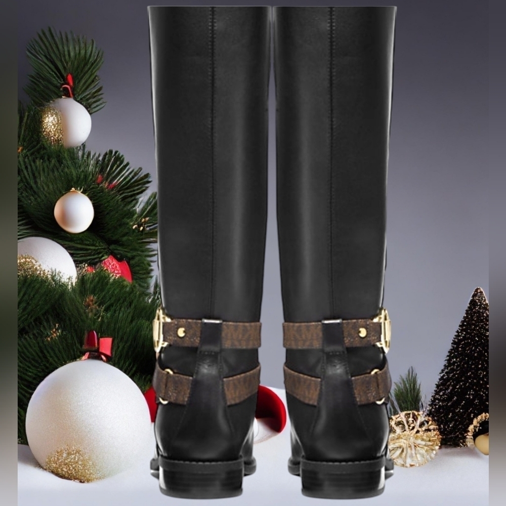 MICHAEL Michael Kors NIB Rory Leather and Logo Boot - Picture 3 of 7
